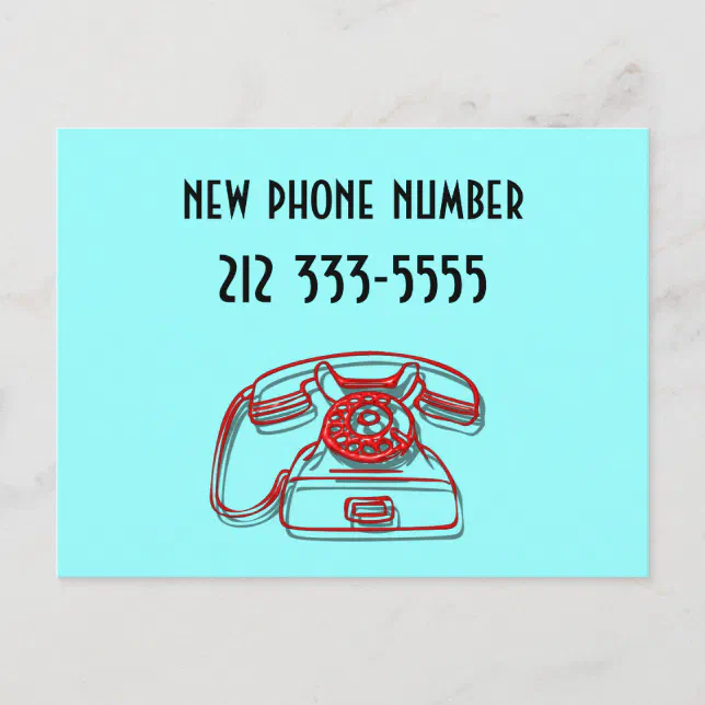 neue Telefonnummer Postkarte Zazzle.de neue Telefonnummer Postkarte Zazzle.de