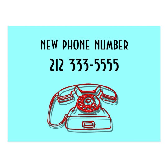 neue Telefonnummer Postkarte Zazzle