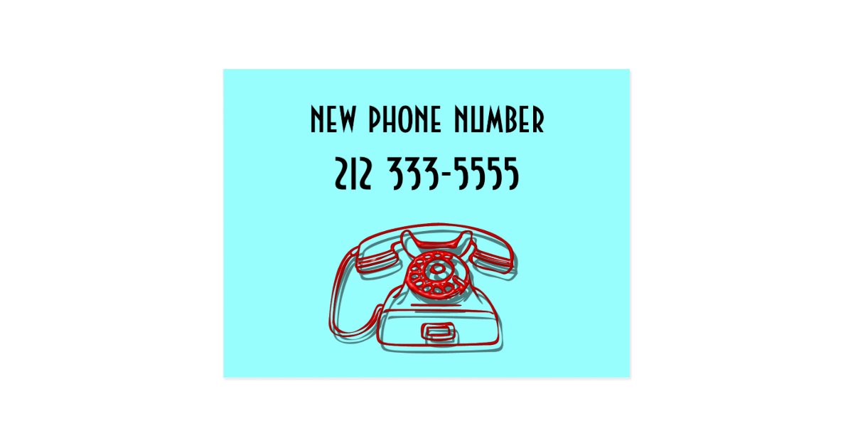 neue Telefonnummer Postkarte Zazzle.de