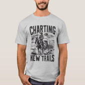 Neue Trails: Cowboy-Wagenzug T-Shirt (Vorderseite)