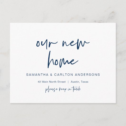 Neue Traumadresse Zuhause Ankündigung, Moderne Postkarte (Vorderseite)