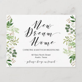 Neue Traumvorstellung Zuhause, Grün, Bewegende Ank Postkarte