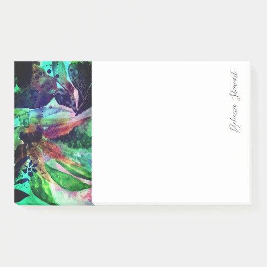 Neue tropische Blume und Blätter zeichnen Skript Post-it Klebezettel (Vorderseite)