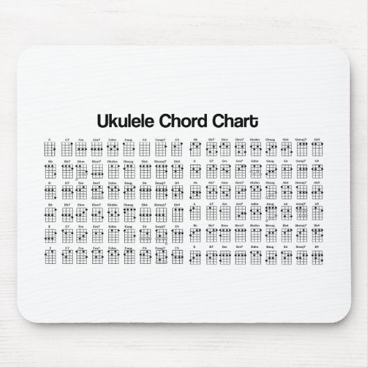 NEUE UKULELE-AKKORD-DIAGRAMM-AKKORDE MOUSEPAD (Vorne)