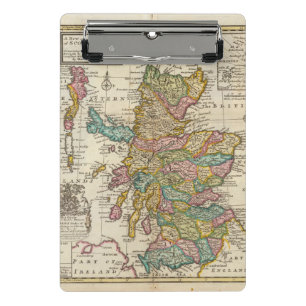 Neue und korrekte Karte von Schottland und von Mini Klemmbrett