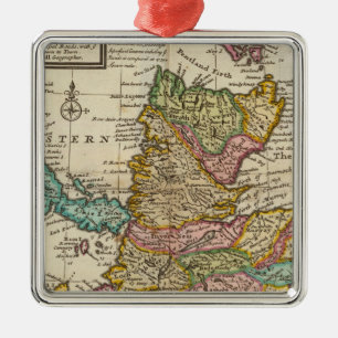 Neue und korrekte Karte von Schottland und von Silbernes Ornament