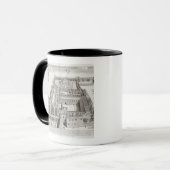 Neue Uni, Oxford, von "Oxonia Illustrata", Pub Tasse (Vorderseite Links)