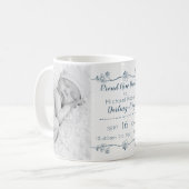 Neue Vater-Baby-Fotos u. Geburts-Notfall - Blau u. Kaffeetasse (Vorderseite Links)