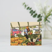Neue Veggies auf dem Bauern-Markt Postkarte (Stehend Vorderseite)