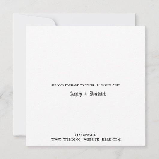 Neue Veranstaltungsstätte gotische Hochzeitserie Ä Ankündigung (Rückseite)