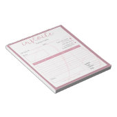 Neue Vintag rosa Rechnung für kleine Unternehmen Notizblock (angewinkelt)