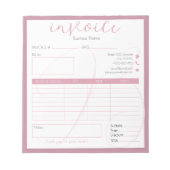 Neue Vintag rosa Rechnung für kleine Unternehmen Notizblock (Vorderseite)