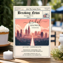 Neue Vintage Pays Old Retro Newspaper Brautparty