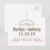 neue, Vintage Save the Date Postkarten (Vorne/Hinten)