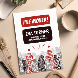 Neue Visitenkarte mit roten und schwarzen Retro-Ge Einladung