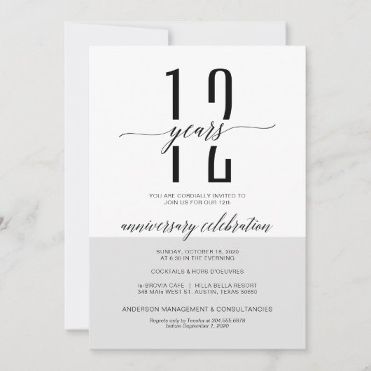 Neue Visitenkarten für Geschäftsjahre Einladung (Vorderseite)