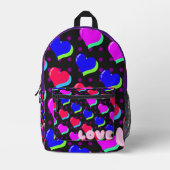 Neue Wave Liebe Herz Bedruckter Rucksack (Vorderseite)