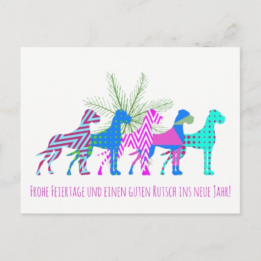 Neue Weihnachten Große Dänen Postkarte (Vorderseite)