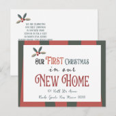 Neue Weihnachten Neue Zuhause Änderung der Anschri Ankündigungspostkarte (Vorne/Hinten)