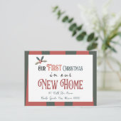 Neue Weihnachten Neue Zuhause Änderung der Anschri Ankündigungspostkarte (Stehend Vorderseite)