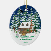 Neue Weihnachtskabine des Zuhause-2014 Keramikornament (Rechts)