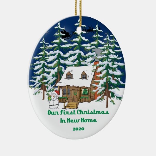 Neue Weihnachtskabine des Zuhause-2020 Keramik Ornament (Rechts)