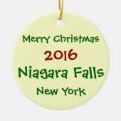 NEUE WEIHNACHTSverzierung 2016 NIAGARA FALLS NEW Keramikornament (Vorne)