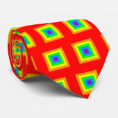Neue Wellen-Regenbogen-Quadrate Krawatte (Gerollt)