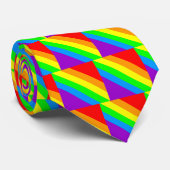 Neue Wellen-Regenbogen-Quadrate Krawatte (Gerollt)