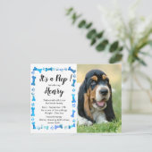 Neue Welpe - Blue Boy Dog Welpe Ankündigung Postkarte (Stehend Vorderseite)