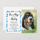 Neue Welpe - Blue Boy Dog Welpe Ankündigung Postkarte (Vorne/Hinten)
