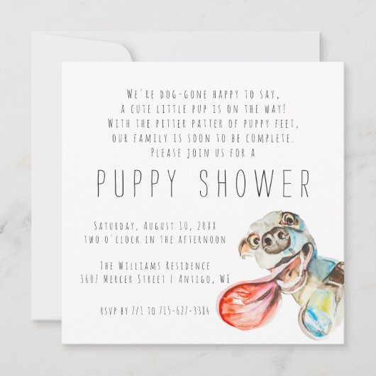 Neue Welpe | Einladung zur Welpendusche (Vorderseite)