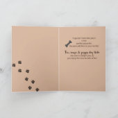 Neue Welpen Glückwünsche, Hund mit grünem Band Karte (Innenseite)