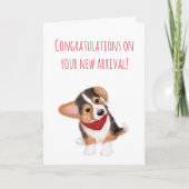 Neue Welpen-Gratulationskarte Karte (Vorderseite)