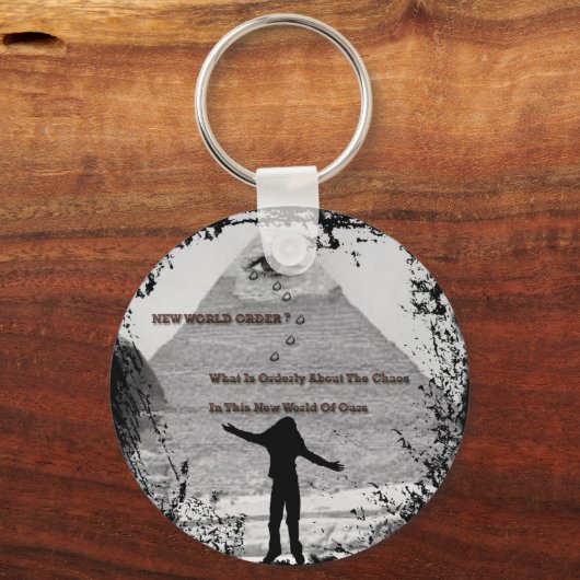 "NEUE WELTBESTELLUNG ?"* SCHLÜSSELANHÄNGER (Vorderseite)