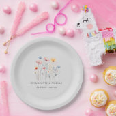 Neue Wildblume | Graue Hochzeit Pappteller (Party)