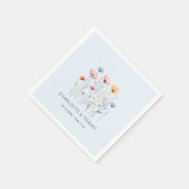 Neue Wildblume | Hellblaue Hochzeit Serviette (Ecke)