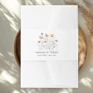 Neue Wildblume Weiße Hochzeit Einladungsbanderole
