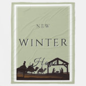 Neue Winterhope mit Krippe II Fleecedecke (Vorderseite)