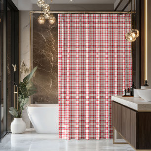 Neue Wohnaccessoires Rot-Schwarz-Karo-Duschvorhang Duschvorhang