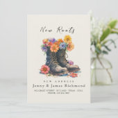 Neue Wurzeln - Neue Adresse I Schuhe und Blume Ankündigung (Stehend Vorderseite)