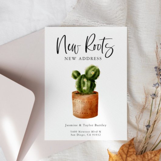 Neue Wurzeln neue Adresskaktus bewegen Ankündigung