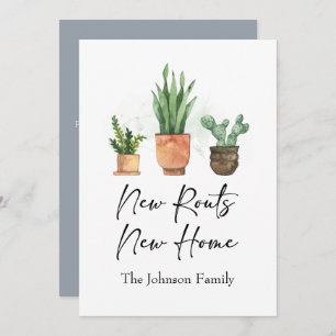 Neue Wurzeln Wir haben neue Zuhause Blue verschobe Ankündigung