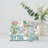 neue York-Staat-Karte Postkarte (Stehend Vorderseite)