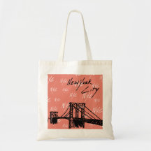 neue York Stadt vibes tote Tasche (Korallen)