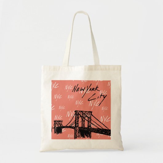neue York Stadt vibes tote Tasche (Korallen) (Vorne)