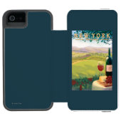 Neue YorkWine Land-Szene Incipio iPhone Geldbeutel-Hülle (Folio Geöffnet)