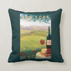 Neue YorkWine Land-Szene Kissen
