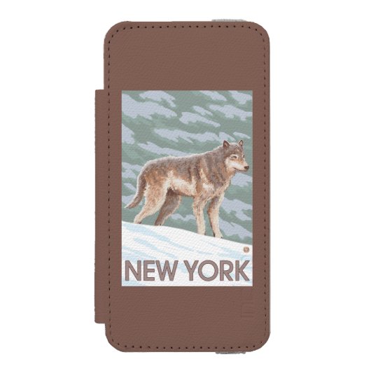 Neue YorkWolf Szene Incipio iPhone Geldbeutel-Hülle (Folio Vorderseite)