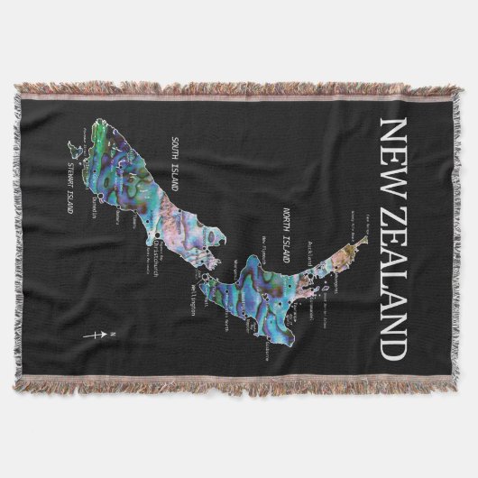 NEUE ZEALAND-KARTE EINFACHE PAUA DECKE (Vorderseite)